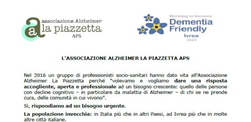 Presentazione Alzheimer La Piazzetta APS